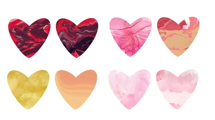 set of hearts isolated