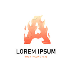 Colorful A Logo Type. Gradient Style Logo Template