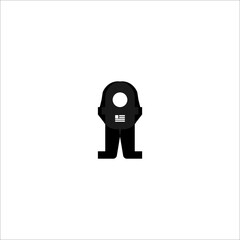 Cosmonaut flat icon. Simple style space science poster background symbol. Logo design element. T-shirt printing. Vector for sticker.