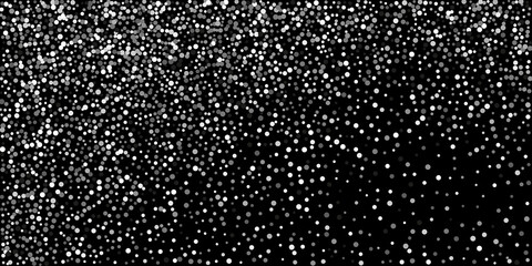 Silver glitter confetti on a black background. Luxury festive background. Decorative element. Element of design. Vector illustration, EPS 10.