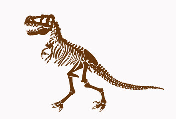 Obraz na płótnie Canvas Graphical vintage skeleton of tyrannosaurus,vector illustration ,fossils