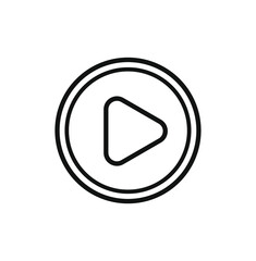 The round black video starts icon. Play icon.