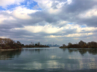 Far distant CN Tower - Toronto