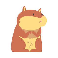 Cute Funny Hamster, Adorable Animal Character Cartoon Vector Illustration
