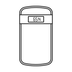 Power bank vector outline icon. Vector illustration power bank on white background. Isolated outline illustration icon of charger.