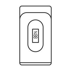 Power bank vector outline icon. Vector illustration power bank on white background. Isolated outline illustration icon of charger.
