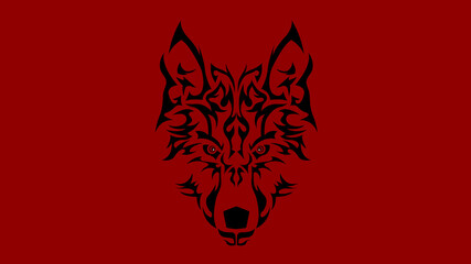 Wolf Face art Minimal Illustration