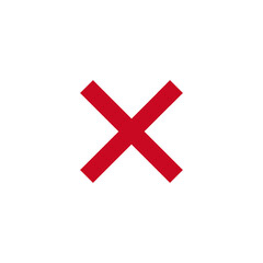 X Mark. Rejected sign. Ban close sign. Stock Vector illustration isolated on white background.