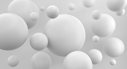 White ball 3d rendering abstract background