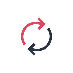 Rotation arrows Icon Vector. Simple flat symbol. Perfect Black pictogram illustration on white background.