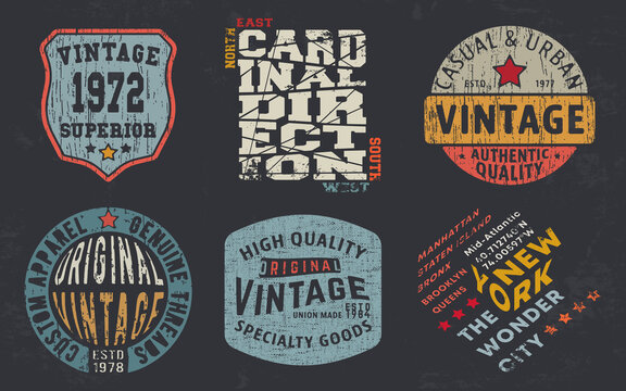Vintage design print for t-shirt stamp, tee applique, fashion typography, badge, label clothing, jeans, and casual wear. Vector illustration