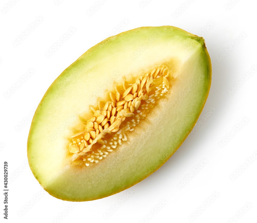 Sticker melon slice on white background