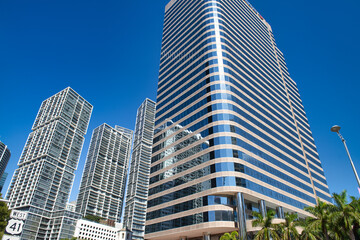 Fototapeta na wymiar Modern skyscrapers of Downtown Miami, Florida