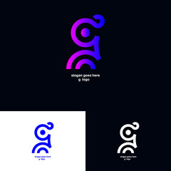 Fototapeta premium Minimal monogram type g letter logo.