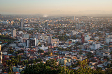 Fototapeta premium Aerial view of the city and buildings