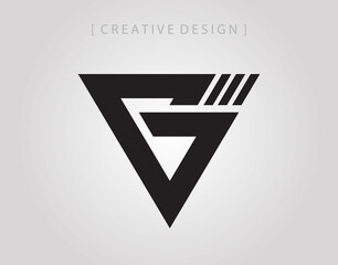 Initial G logo vector. Abstract Triangle letter G  logo icon design template.