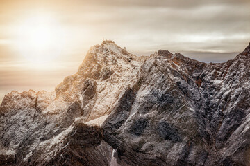 View of the Zugspitze summit in Germany