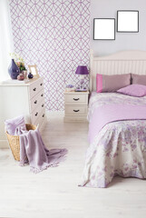 special design modern purple bedroom interior design concept