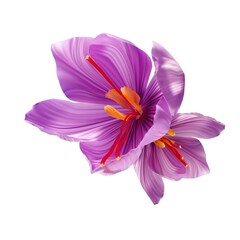 Saffron flower Bud open close-up. Seasoning expensive saffron - 430033568