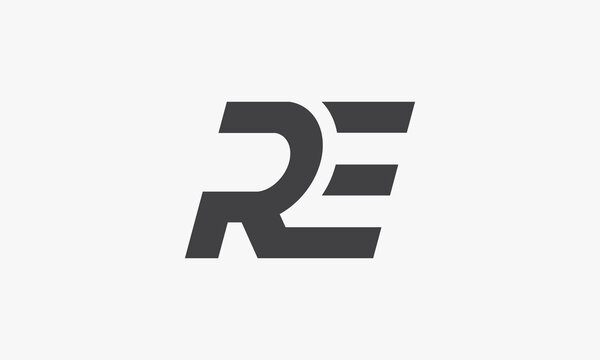 RE letter logo concept isolated on white background.