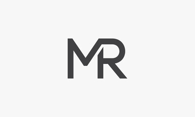 MR letter logo concept isolated on white background.
