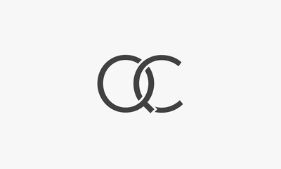 QC letter logo concept isolated on white background.
