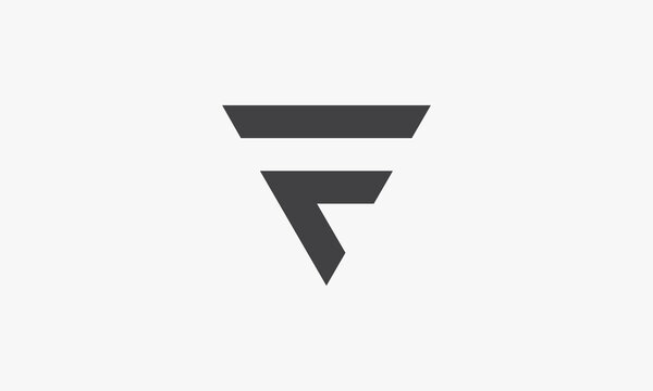 triangle letter F logo concept isolated on white background.