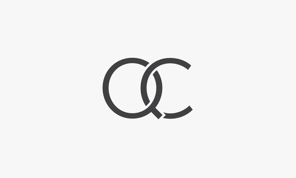 QC letter logo concept isolated on white background.