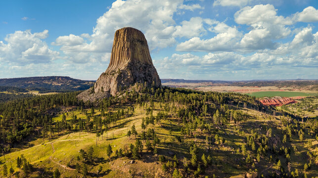 Panorama view at Devils Tower National Monument  - Wyoming 