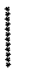 Stylized frames on the theme - puzzles. Illustration on a white vertical background format A4.