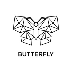 Butterfly with polygon style design vector template