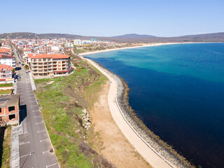 Aerial view of town of Primorsko, Bulgaria
