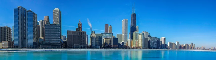 Door stickers Skyline Panoramic view of the city of Chicago skyline