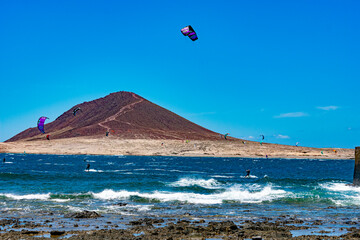Fototapeta na wymiar Deporte acuático en Tenerife. 