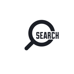 Search icon vector. Found find concept. Magnifying glass Sign isolated on white background. Flat design style for web, website, mobile app