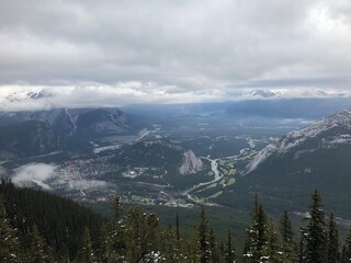 snow covered mountains in winter