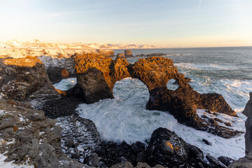 Fototapeta premium The beautiful Arnarstapi at Snaefellsness Peninsula, Iceland, Europe
