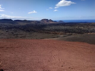 Casual view on the volcanic nature of the Tinajo, Las Palmas, Canary Islands, Spain