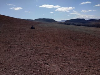 Casual view on the volcanic nature of the Tinajo, Las Palmas, Canary Islands, Spain
