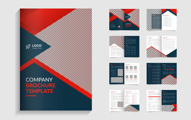 Corporate Identity 16 page bifold business brochure company profile template design