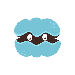 card with shellfish isolated on white background