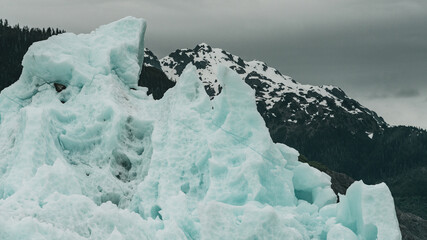 Fototapeta na wymiar Icebergs on the way to the Columbia Glaciers, while sailing from Valdez, Alaska