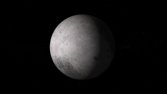 Rotating moon surface 4k CGI animation