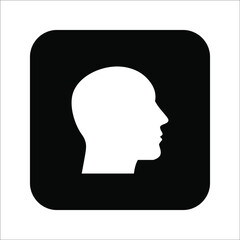 black silhouette of the human head. flat vector illustration on white background. color editable