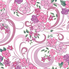 Floral seamless pattern. Abstract ornamental flowers.