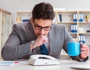 Businessman expecting important call on phone