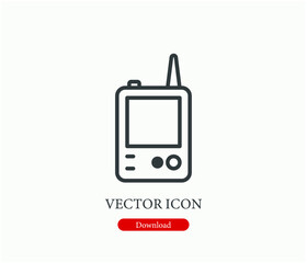 Gps vector icon.  Editable stroke. Linear style sign for use on web design and mobile apps, logo. Symbol illustration. Pixel vector graphics - Vector