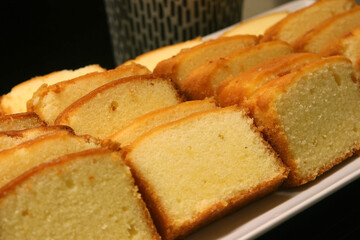 cake on buffet line for breakfast