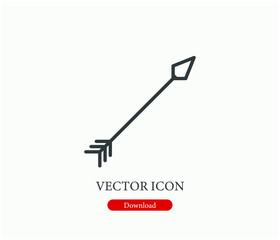 Arrow vector icon.  Editable stroke. Linear style sign for use on web design and mobile apps, logo. Symbol illustration. Pixel vector graphics - Vector