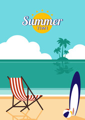 Summer time and happy holiday concept design template background